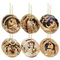 thumbnail image 1 of 12PCS Wooden Jesus Praying Ornaments, Handcrafted Christian Christmas Tree Decorations, Religious Holiday Gift Set, 1 of 5