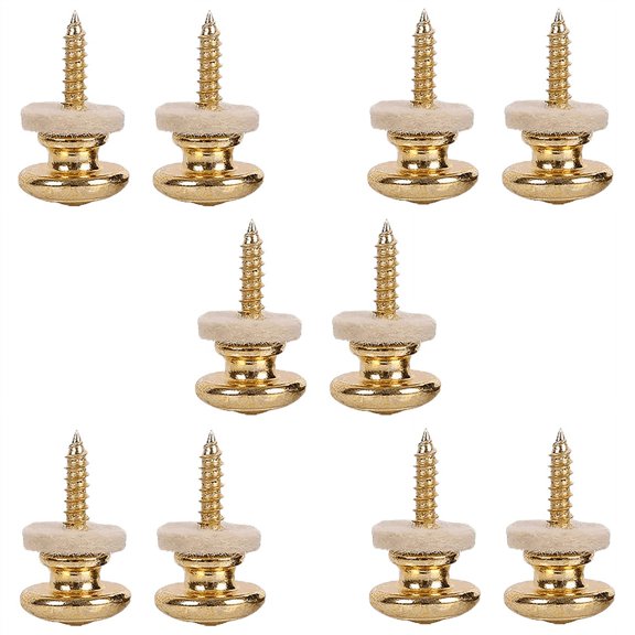 12PCS Wool Copper Guitar Strap Lock Locking Pegs Pins Mushroom Shape End Button for Classical Electric Bass Guitar Gold
