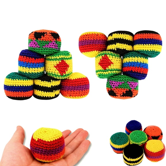 12PCS Woolen Juggling Balls Set, Soft No Bounce Hacky Sack Ball for Toss Catch Practice, Hand Knitted Bean Bags for Coordination and Indoor Skill Training