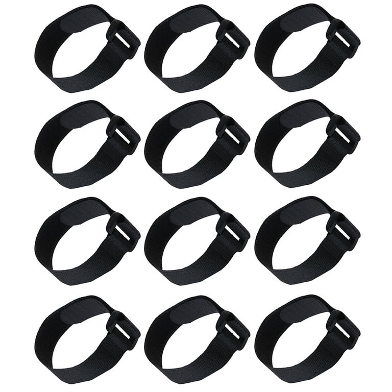 12PCS Yoga Mat Strap Carrier Nylon Durable Mat Strap Slap Band with Hook  Loop Portable Tightly Rolled Mat Strap Fastener Stretching Exercise Mat Band  Black 