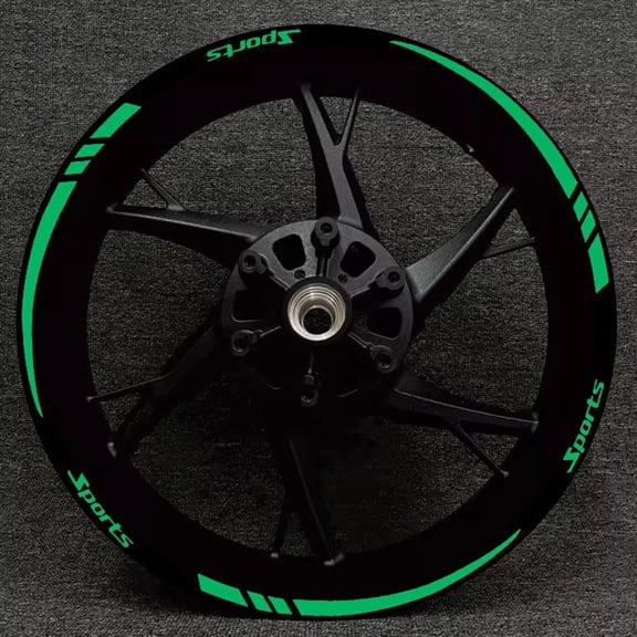 12PCS/set Motorcycle Wheel Rim Stripe Wheel Decal Tape Sticker For 18-21 Inch Bicycle-Wheel Decals Yellow Reflective Sticker Green