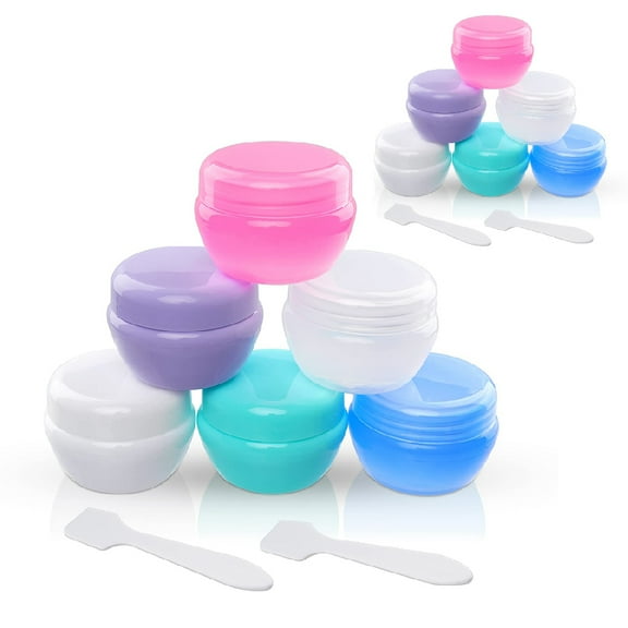 12PCs 20ml  Hethyo Refillable Travel Plastic Toiletries Dispensers, Leak-proof Cream Jars