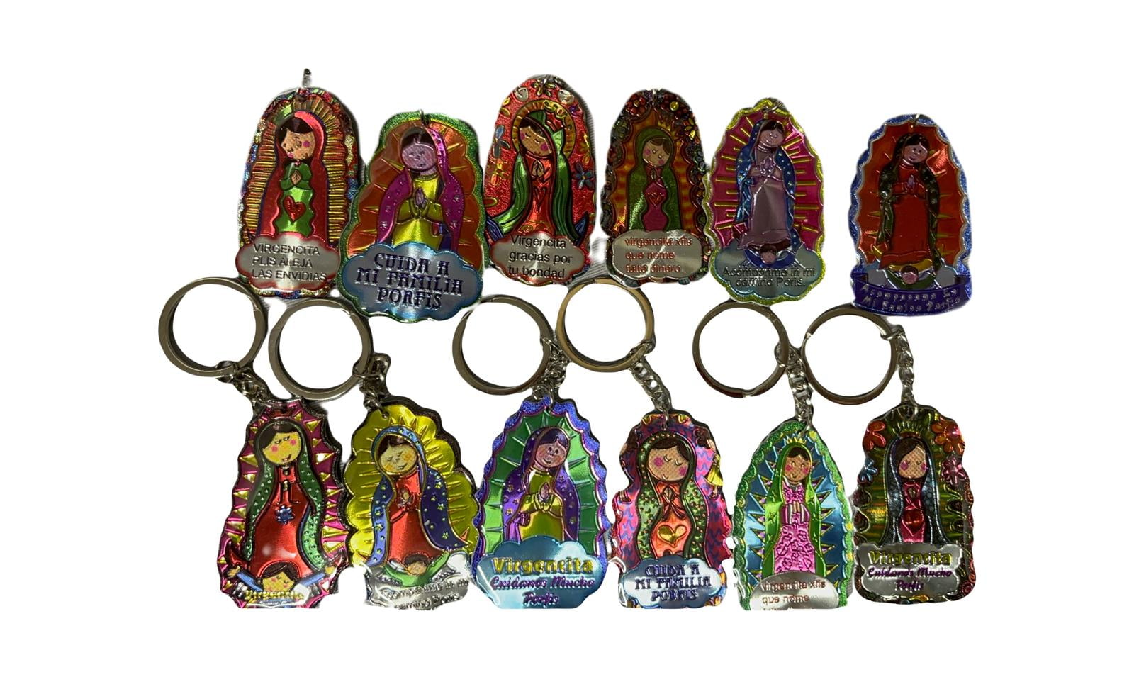 12PCs Our Lady of Guadalupe Communion Baptism Favors Keychain Bautizo Recuerdos Guadalupe Virgencita Keyring