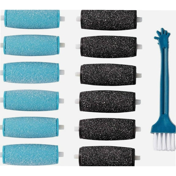 12PCs Replacement Rollers Compatible with Amope Pedi Perfect Wet&Dry Footfile (6Extra 6Regular(Blue))