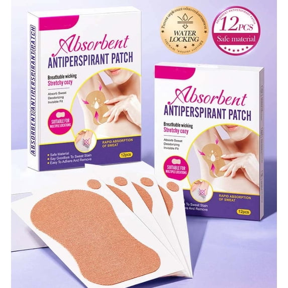 12PCs Self-Adhesive Underarm Sweat Pads,Absorbing Pads Invisible With Breathable Material,Control For Women & Men Odor