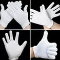thumbnail image 1 of 12PCs White Gloves-12 Pairs White Cotton Gloves White Cotton Work Gloves for Dry Hands and Beauty Hydrating 12 Pairs, 1 of 6