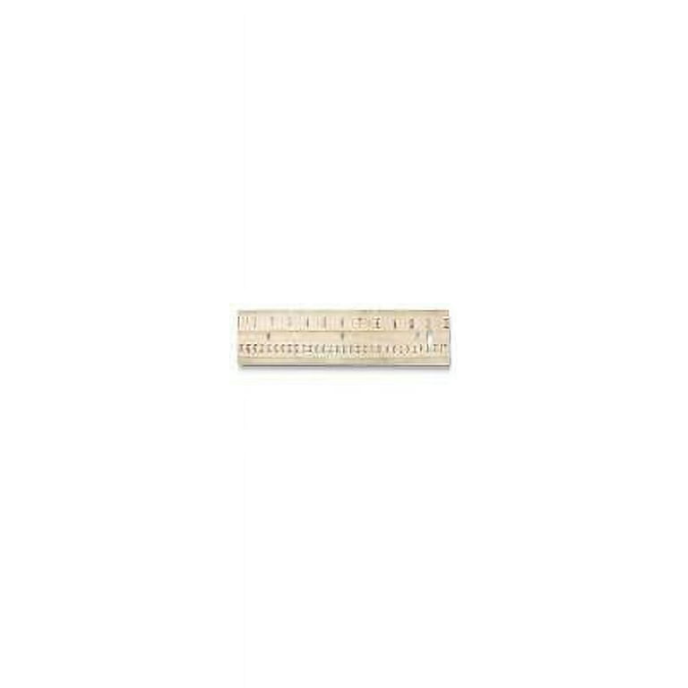 Three-Hole Punched Wood Ruler English and Metric With Metal Edge, 12 Three-Hole Punched Wood Ruler English and Metric With Metal Edge, 12