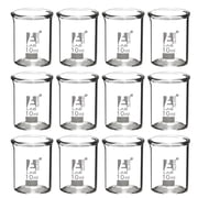 12PK Beakers, 10ml - Griffin Style, Low Form with Spout - Ungraduated - Borosilicate 3.3 Glass - Eisco Labs
