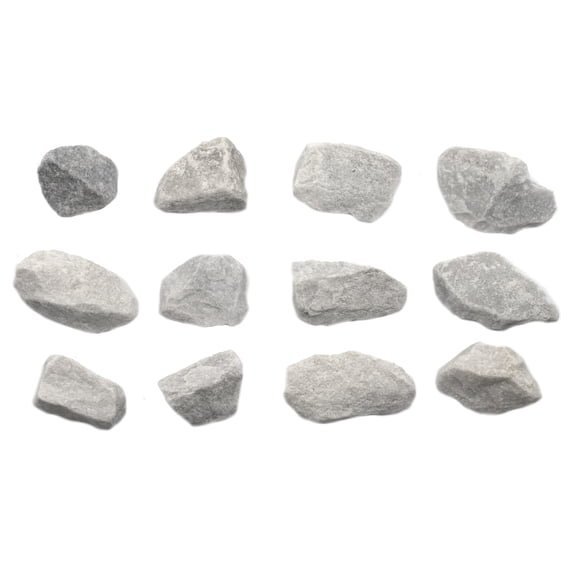 12PK Coarse White Marble, Metamorphic Rock Specimens - Approx. 1" - Geologist Selected & Hand Processed - Great for Science Classrooms - Class Pack - Eisco Labs