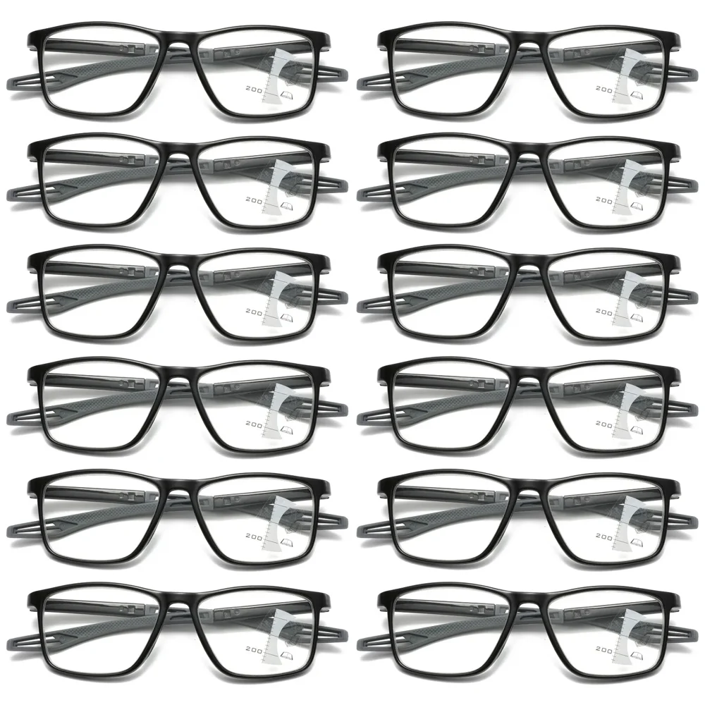 12PK Men Women Multifocus No Line Progressive Reading Glasses
