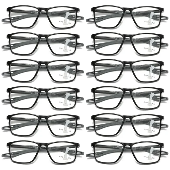 12PK Men Women Multifocus No Line Progressive Reading Glasses Multifocal Readers