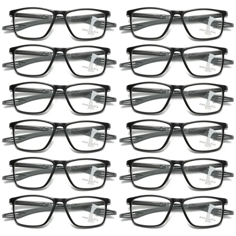 12PK Men Women Multifocus No Line Progressive Reading Glasses