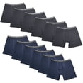 thumbnail image 1 of 12PK Mens Boxer Briefs Black Cotton Breathable Underwear Soft Comfort Flex Fit, 1 of 4