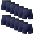 thumbnail image 1 of 12PK Mens Cotton Boxer Briefs Tagless Comfort Flex Underwear With Opening Fly, 1 of 9