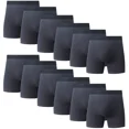 thumbnail image 1 of 12PK Mens Cotton Boxer Briefs Tagless Comfort Flex Underwear With Opening Fly, 1 of 9
