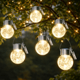 thumbnail image 1 of 12PK Outdoor Hanging Solar Lights Solar Powered Crackle Glass Ball Lights Waterproof Tree Hanging Outdoor Globe Lights with Hook and Clip for Garden Balcony Patio, 1 of 8