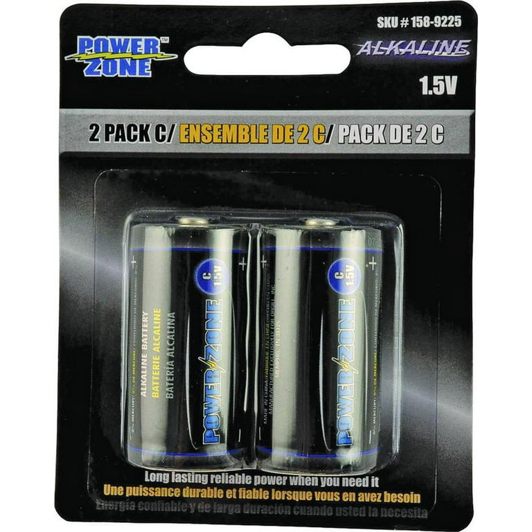 Buy PowerZone LR14-2P-DB Battery, 1.5 V Battery, C Battery, Zinc, Manganese  Dioxide, and Potassium Hydroxide (Pack of 12)