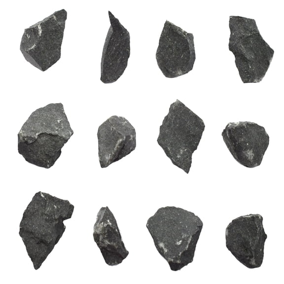 12PK Raw Basalt, Igneous Rock Specimens - Approx. 1" - Geologist Selected & Hand Processed - Great for Science Classrooms - Class Pack - Eisco Labs