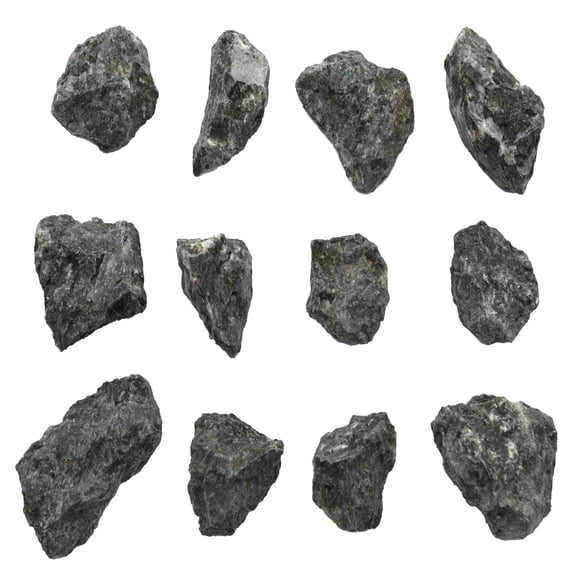 12PK Raw Gabbro, Igneous Rock Specimens - Approx. 1" - Geologist Selected & Hand Processed - Great for Science Classrooms - Class Pack - Eisco Labs
