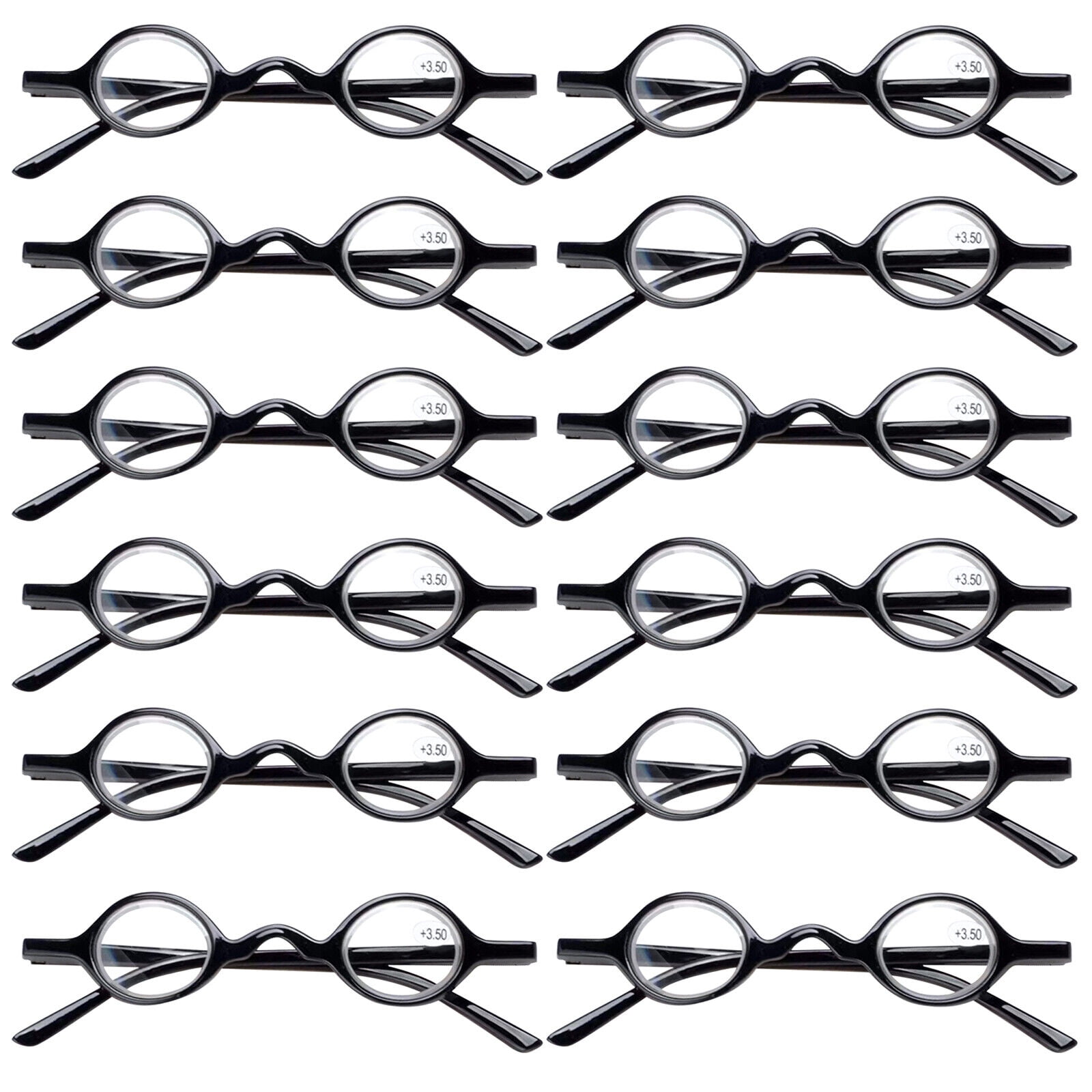 12PK Unisex Small Round Reading Glasses Blue Light Blocking Readers Men Women