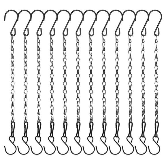 12Pack 29cm/11.4in Hanging Chain for Bird Feeder Planter Lantern, Black