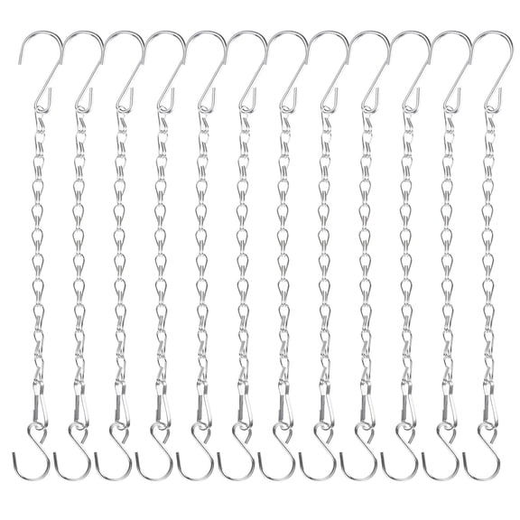12Pack 29cm/11.4in Hanging Chain for Bird Feeder Planter Lantern, Silver