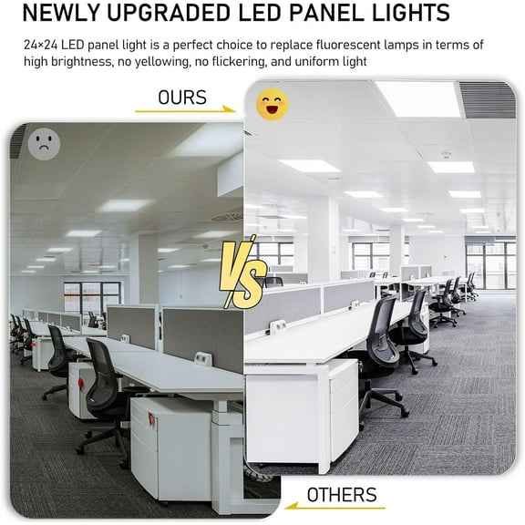 12Pack 2x2 LED Flat Panel Light, 40W 4400LM, Selectable Color Temperature, Dimmable Drop Ceiling Light for Office