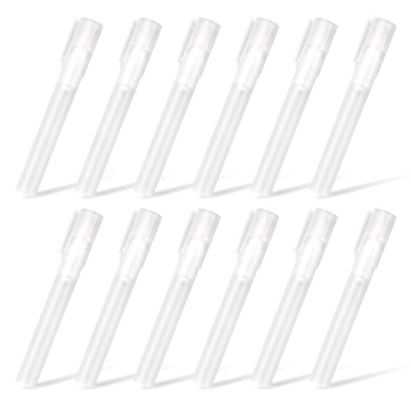12Pack 6/3 mm Empty Fillable Blank Paint Touch Up Pen Markers Round Tilted Head Paint Marker Pens for Art Painting Kit