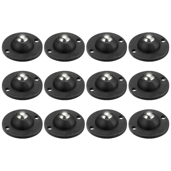 12Pack Adhesive Mini Caster Wheels, Swivel Universal Caster 360 Degree Rotation Sticky Pulley (Black)