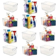 ZHOHO TANT Clear Stackable Plastic Storage Bins, 12-Pack Pantry and Fridge Organizers for Kitchen, Bathroom, Home