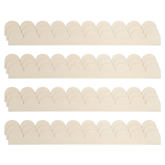 12Pack Decorative Wood Trim, Unfinished Scalloped Wooden Molding Trim for DIY Craft, Home Wall Cabinet Shelf Window Door(15.75" x 1.57")