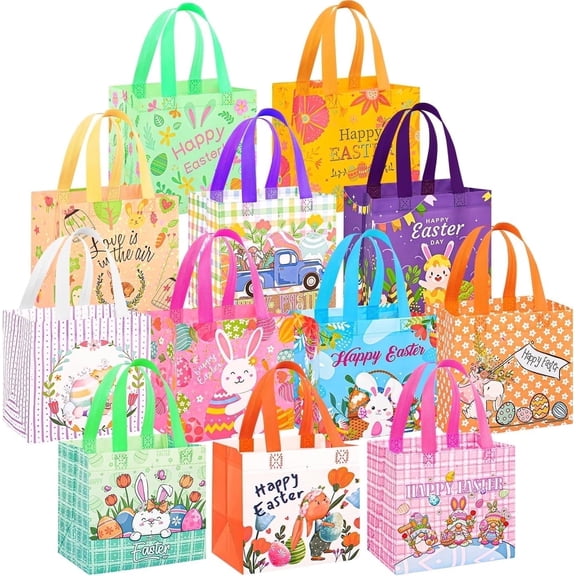 12Pack Easter Bags with Handles