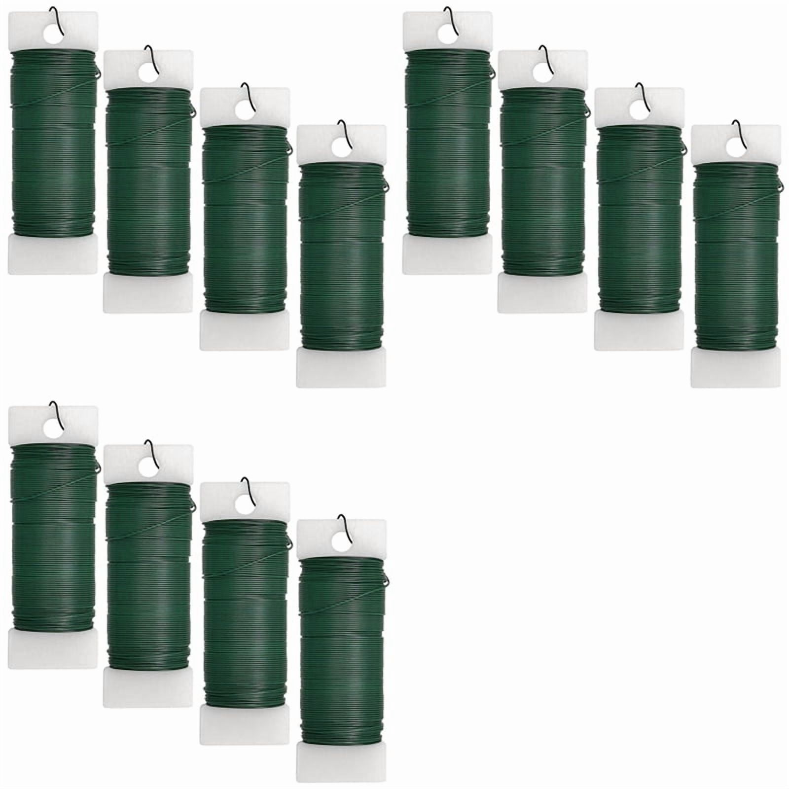 12Pack Floral Wire Flexible Paddle Wire Florist Green Wire for Crafts,Garland and Floral Flower Arrangement