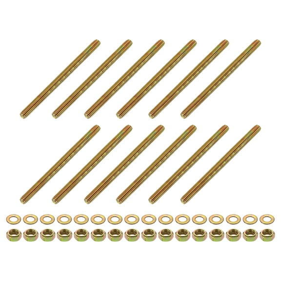 12Pack Fully Threaded Rod, 5/16"x4-1/4" Zinc-Plated Carbon Steel with Nuts Washer