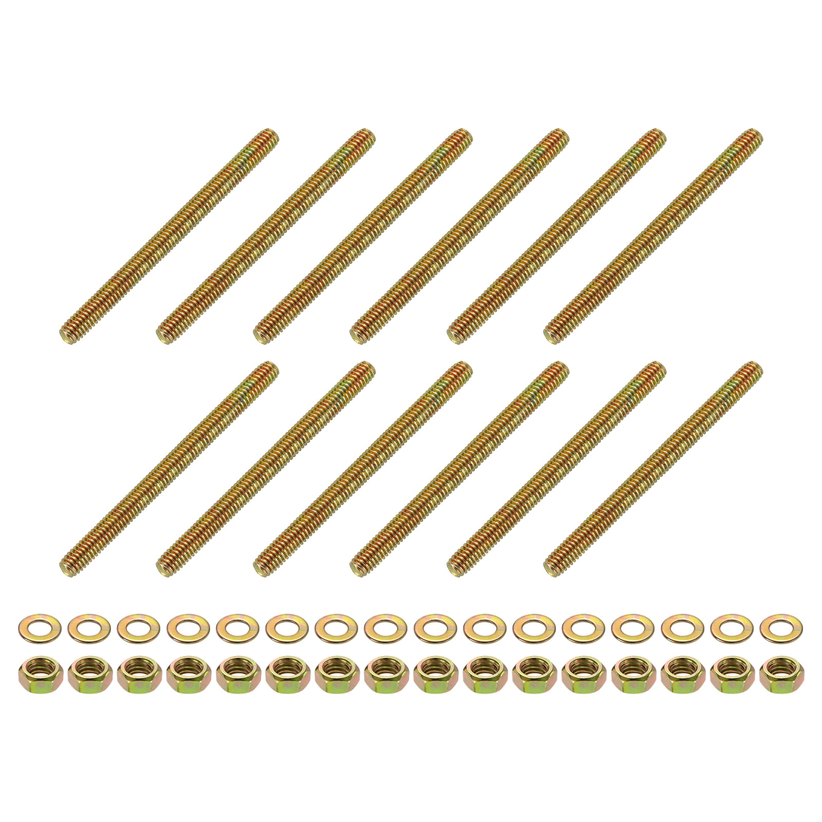 12Pack Fully Threaded Rod, 5/16"x4" Zinc-Plated Carbon Steel with Nuts Washers
