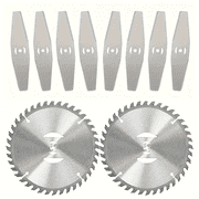 10Pack Grass Trimmer Blade Heads Replacements,Cordless Electric String Trimmers Metal Blade,Carbide Blade Tip Brush Cutter Trimmer Blade for Electric Lawn Mower Set Silver