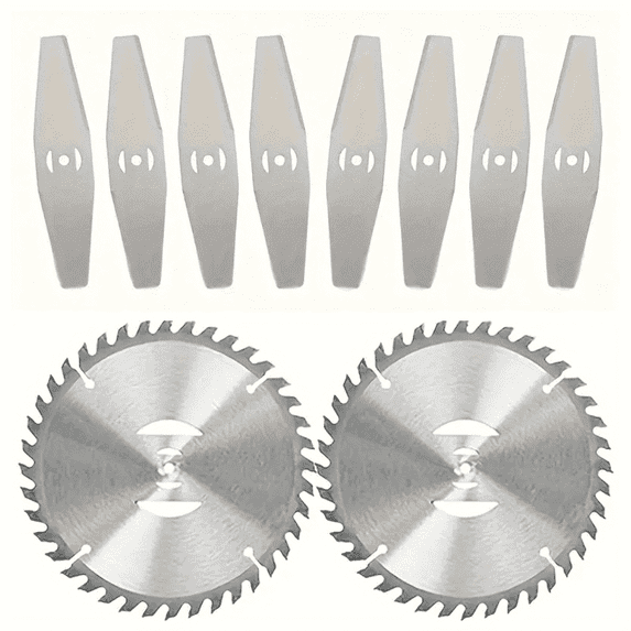 10Pack Grass Trimmer Blade Heads Replacements,Cordless Electric String Trimmers Metal Blade,Carbide Blade Tip Brush Cutter Trimmer Blade for Electric Lawn Mower Set (Silver)