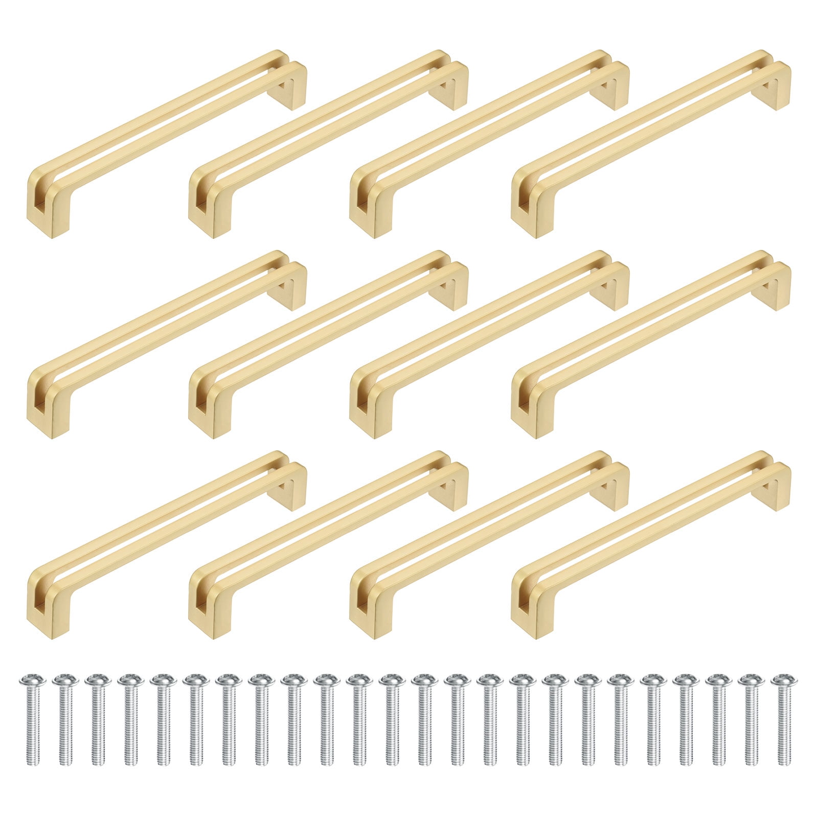 12Pack Kitchen Cabinet Handles 5"(128mm) Hole Center Pulls, Gold