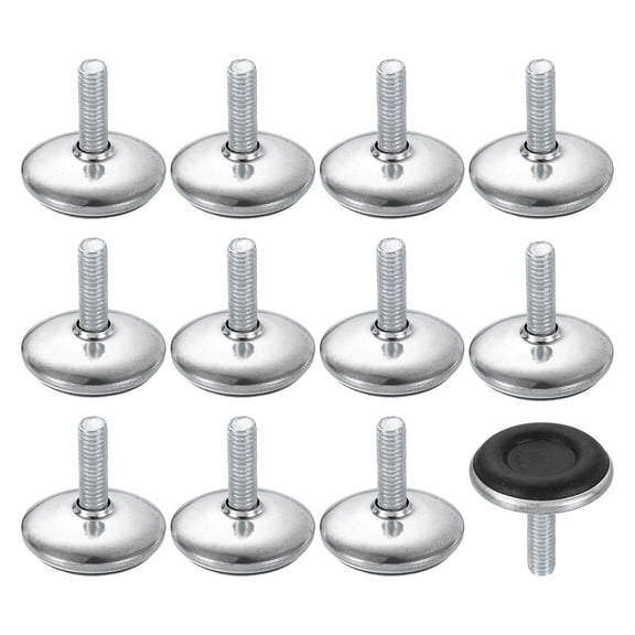 12Pack M6 Thread Furniture Feet Levelers, 28x20 Adjustable Leveling Screw, Black
