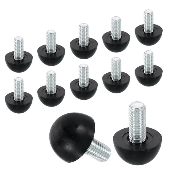 12Pack M8 Thread Furniture Feet Levelers, 22x17 Adjustable Leveling Screw, Black