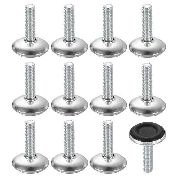 12Pack M8 Thread Furniture Feet Levelers, 28x30 Adjustable Leveling Screw, Black