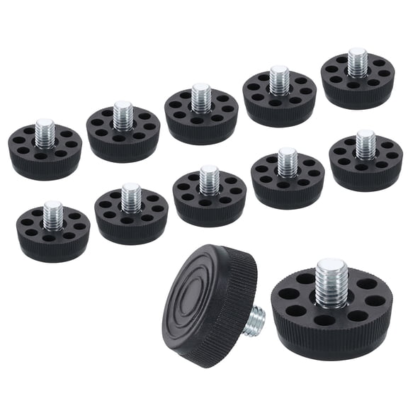 12Pack M8 Thread Furniture Feet Levelers, 30x10 Adjustable Leveling Table Feet, Screw on Furniture Glide Leveling for Chair Stool Legs, Black