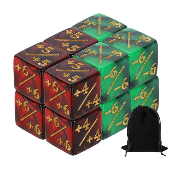 12Pack Magic Dice Counters, Acrylic D6 Life Counter Token Dice Set, 2 Styles