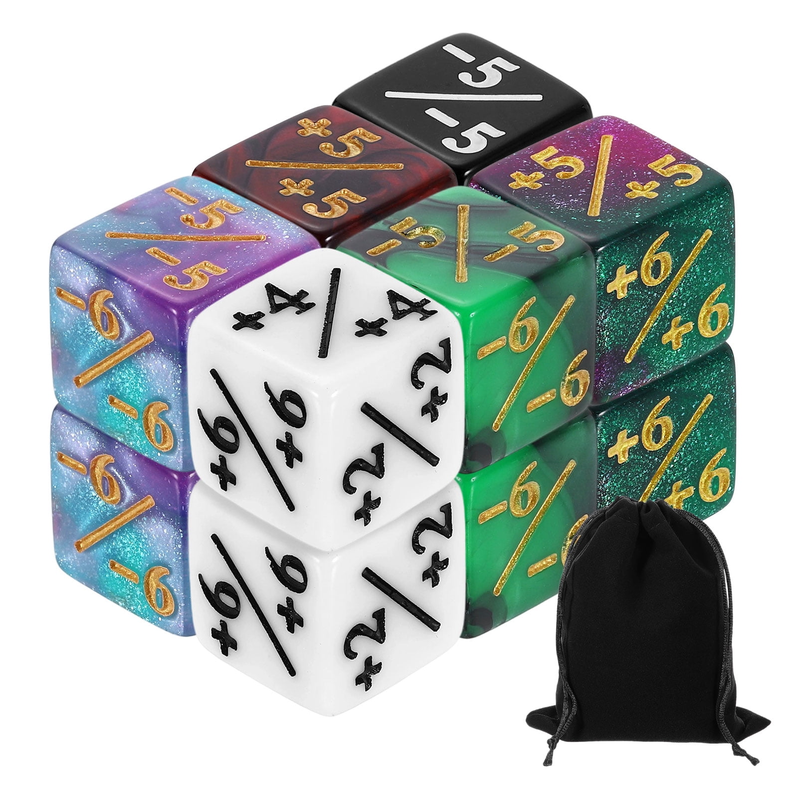 12Pack Magic Dice Counters, Acrylic D6 Life Counter Token Dice Set, 6 ...