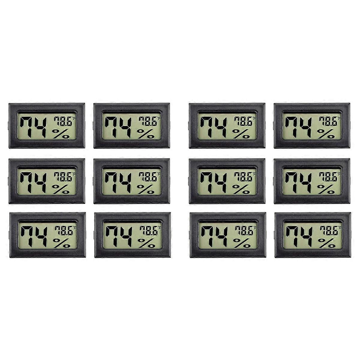 12Pack Mini Hygrometer Indoor Humidity Meter Hygrometer Digital Thermometers Humidity With (℉) For G