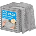 thumbnail image 1 of 12Pack Multipurpose Wire Dishwashing Rags, Upgrade Non Scratch Wire , Silver Mesh Dish Cloths, Reusable Metal Mesh Cleaning Cloths, Steel Scrub Rags for Kitchen/Stove/Oven/Bath, 1 of 3