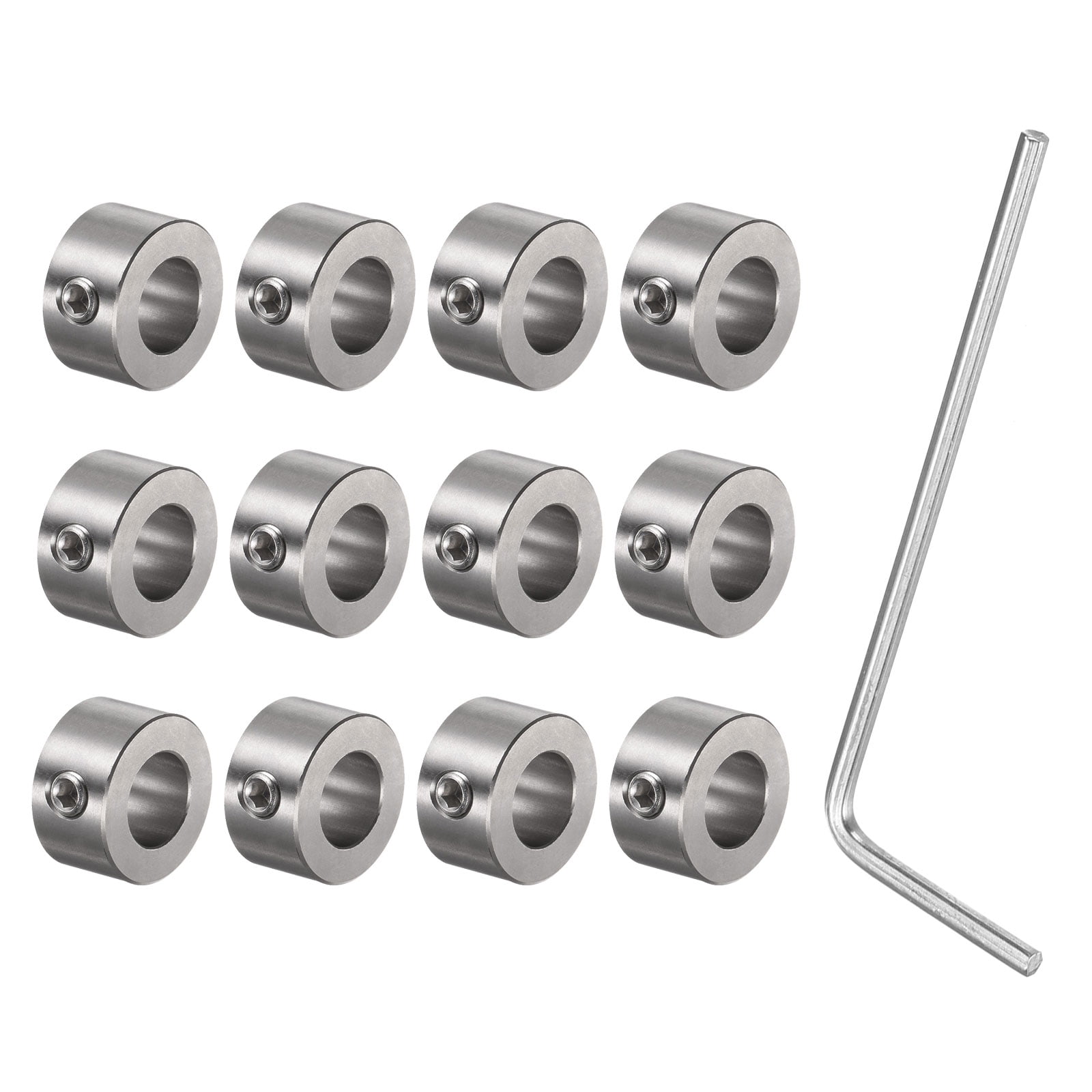 12Pack Set Screw Shaft Collars 12mm ID Gear Stopper Wheel Collar with Hex Wrench