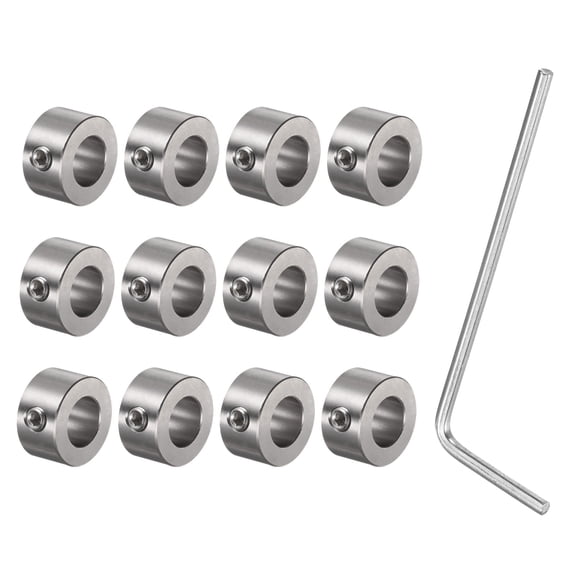 12Pack Set Screw Shaft Collars 12mm ID Gear Stopper Wheel Collar with Hex Wrench