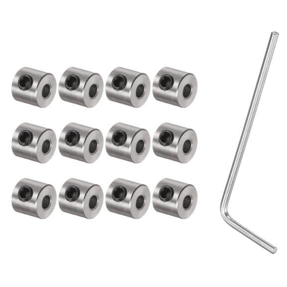 12Pack Set Screw Shaft Collars 3mm ID Gear Stopper Wheel Collar with Hex Wrench
