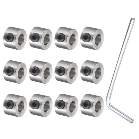 12Pack Set Screw Shaft Collars 5mm ID Gear Stopper Wheel Collar with Hex Wrench